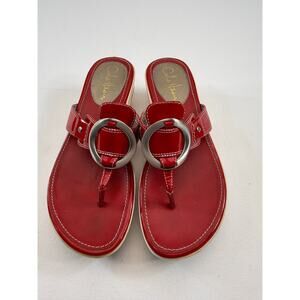 Cole Haan x Nike Air Vintage Y2K Platform Thong Sandals Red Leather Women’s 7